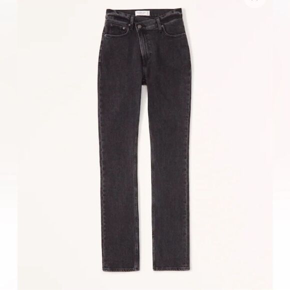 Abercrombie Fitch Curve Love 90’s Slim Straight Ultra High Rise Jeans 25/0 Short - Picture 16 of 16